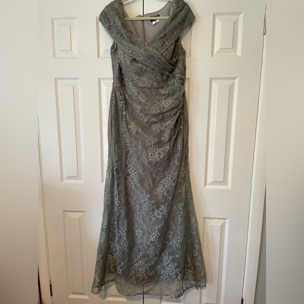 La Femme Platinum Colored Gown Size 16